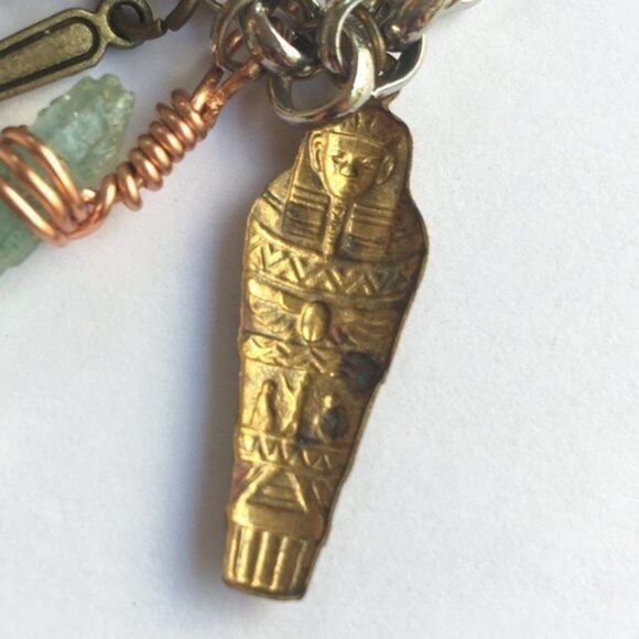 Silver Tone Chain Charm Bracelet Handmade Hand Assembled - Picture 9 of 9